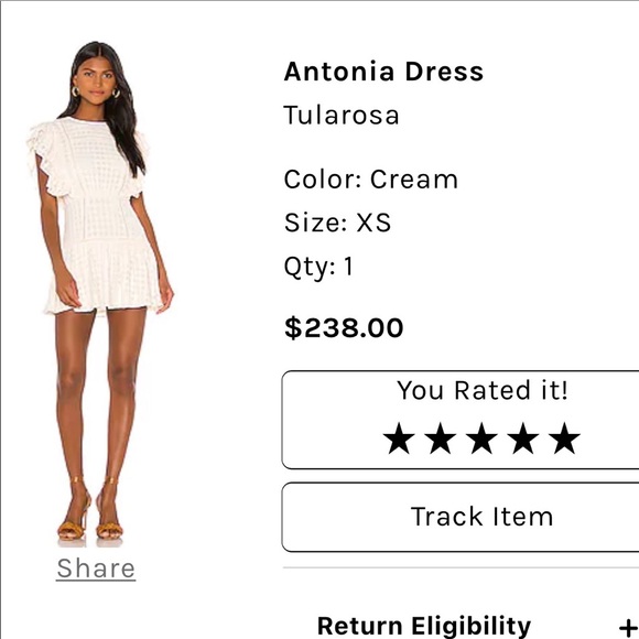 Tularosa Antonia Dress Color: Cream Size XS worn once perfect condition - Picture 3 of 6